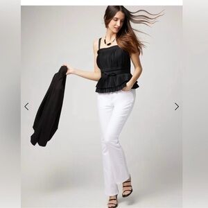 NWOT Pleated Poplin Bustier Top in Black Size 10